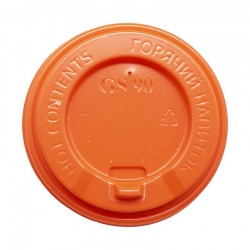 Крышка с питейником  оранжевая d=90, 100шт. в упаковке, в кор.10 упаковок.
